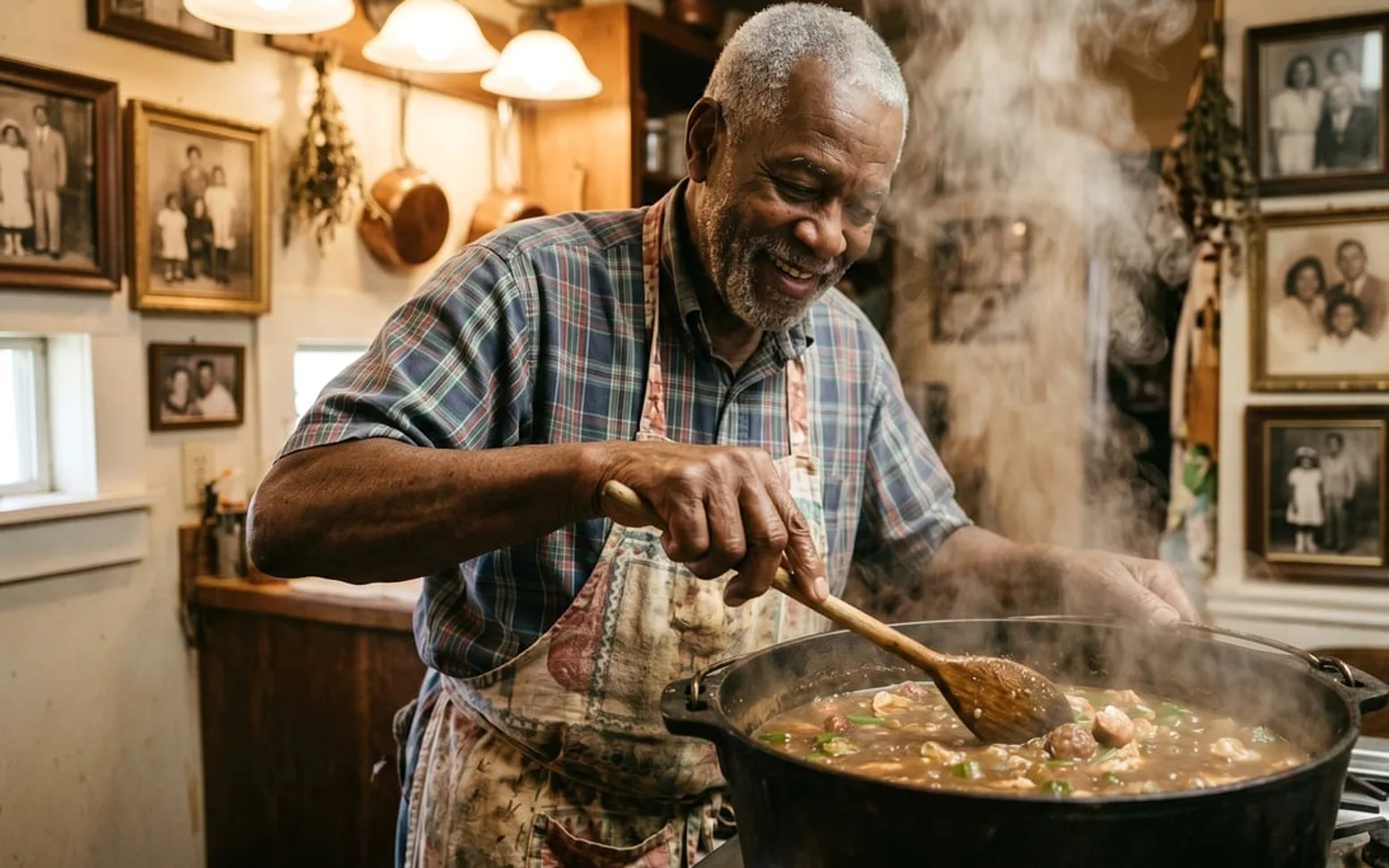 Man, cooking and pot