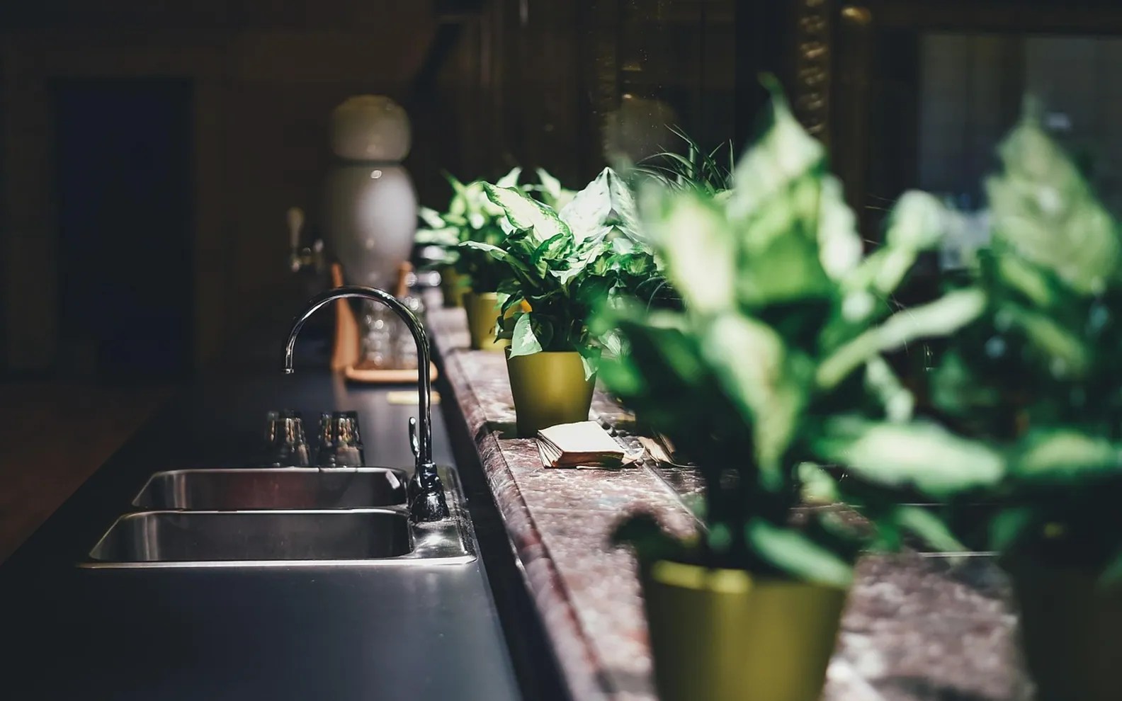 Kitchen, tap and sink