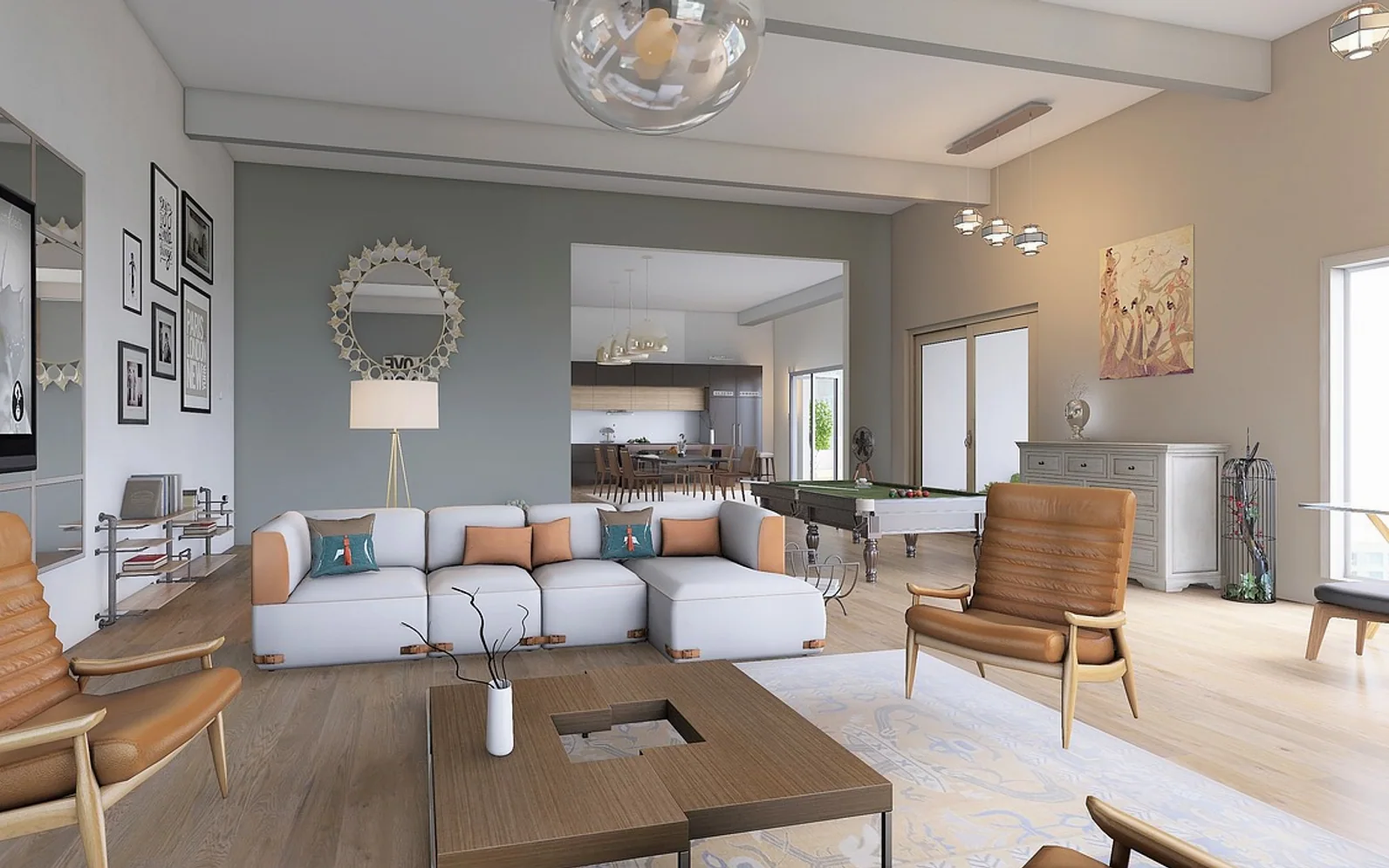 Interior, modern and furniture