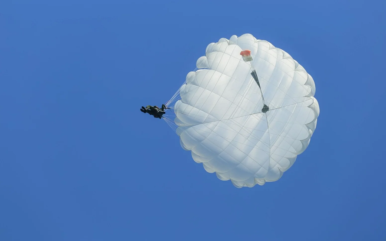 Parachute, sports and skydiver
