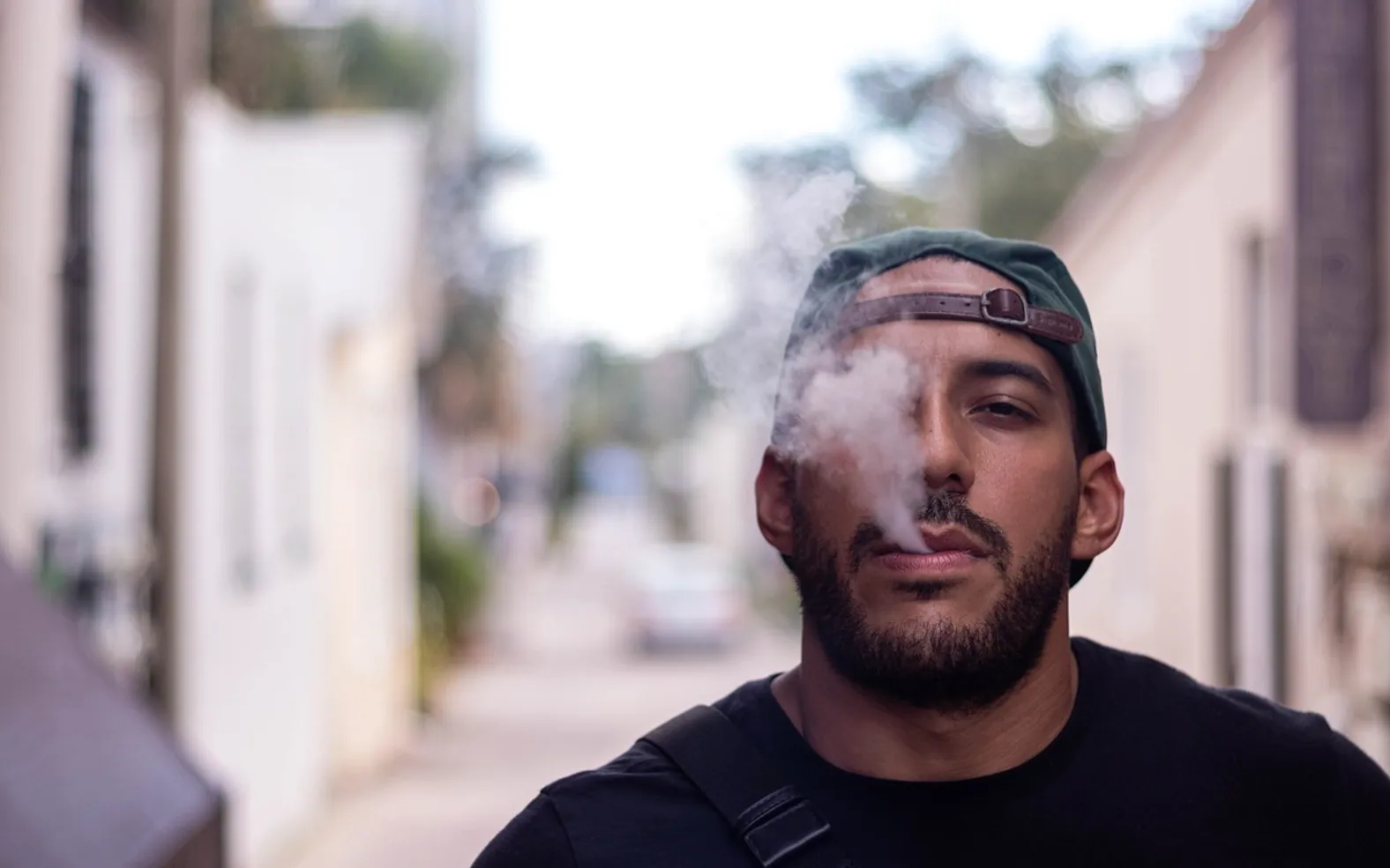 Man, smoking and smoke